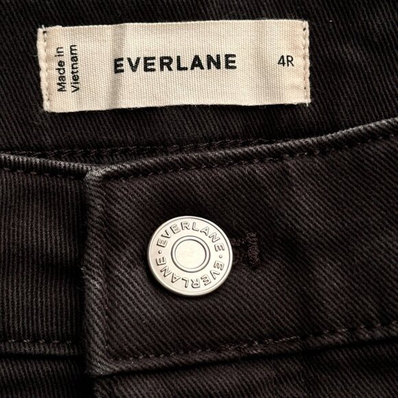 Everlane The Barrel Pant Black 4R High Rise Wide Leg Ankle Crop Organic Cotton - Picture 7 of 10